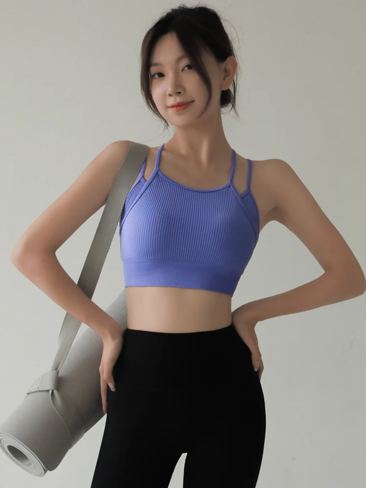 Reggiseno sportivo monopezzo da donna Gilet da allenamento Pilates Fitn Corsa Yoga o Assorbimento Traspirante Umidità ng Nylon