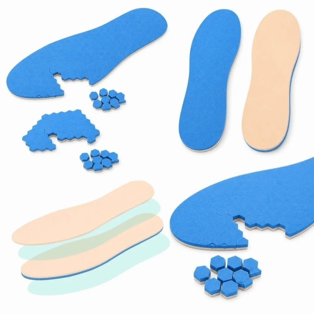 Adjustable Fit Shoe Insoles Non-Slip Surface Lightweight Design Orthotic Inserts Detachable Structure DIY Trimming