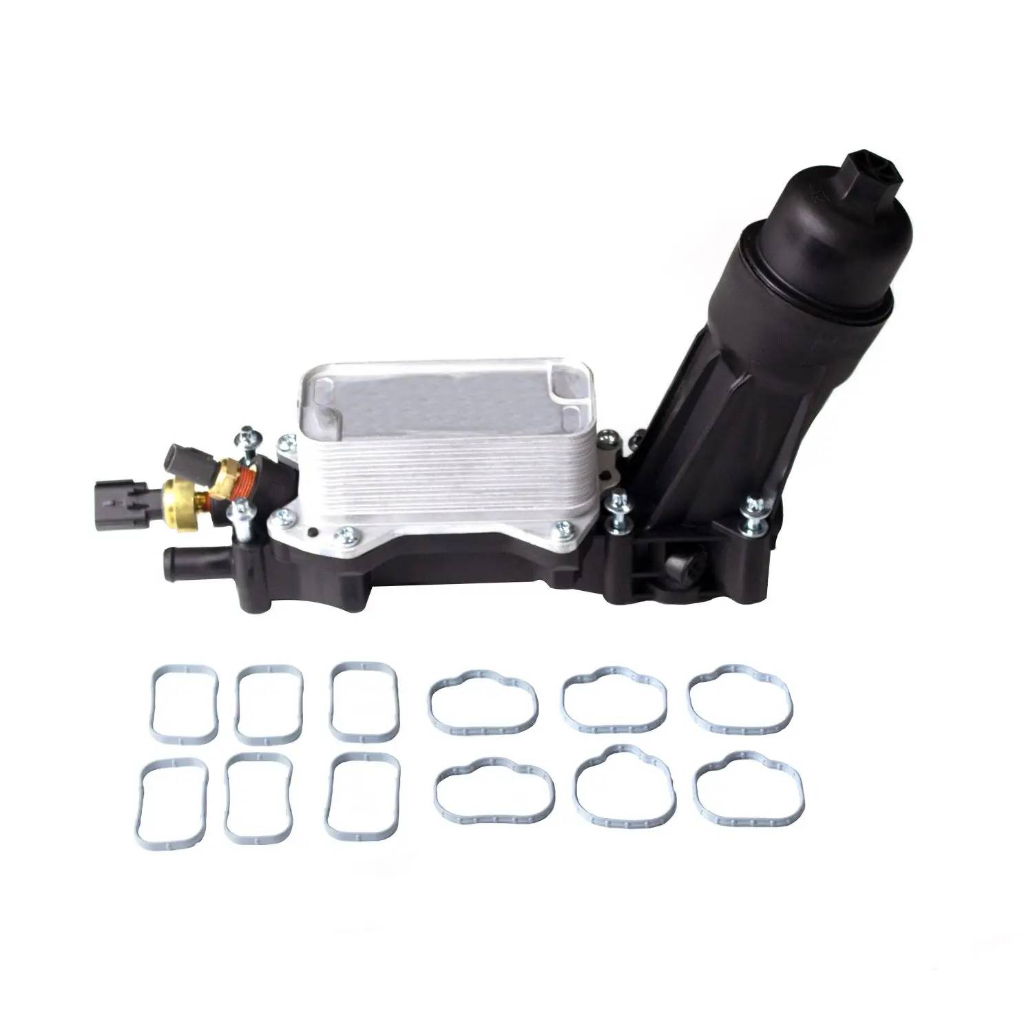 

NITOYO Engine Oil Cooler with Gaskets Oil Filter Housing Adapter Sensors Kit 68105583AF for Jeep Chrysler Dodge