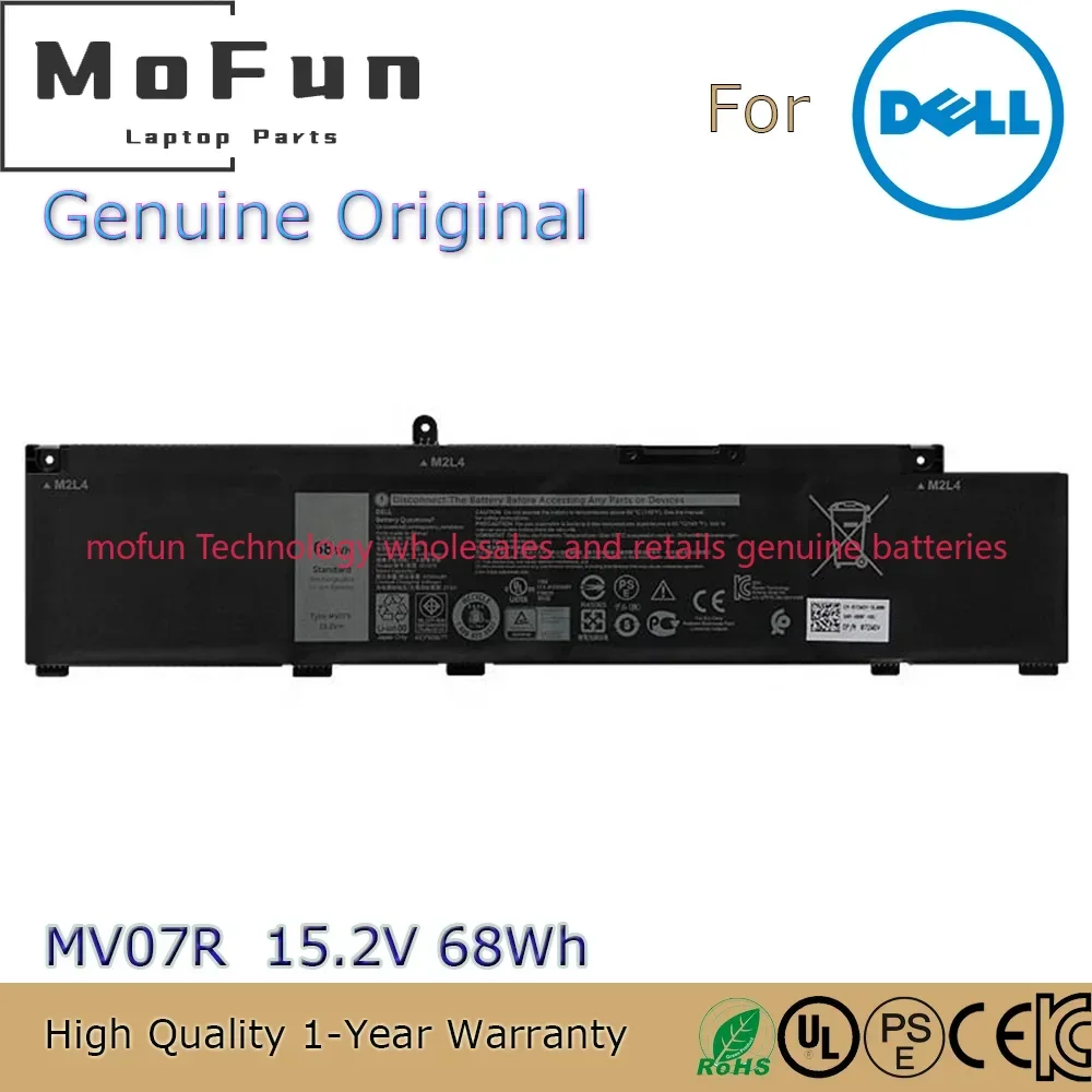 

2025 Новый оригинальный аккумулятор для ноутбука MV07R 15,2 В 68 Втч для Dell G3 15 3500 G5 15 5500 5505 5590 G7 7590 7790