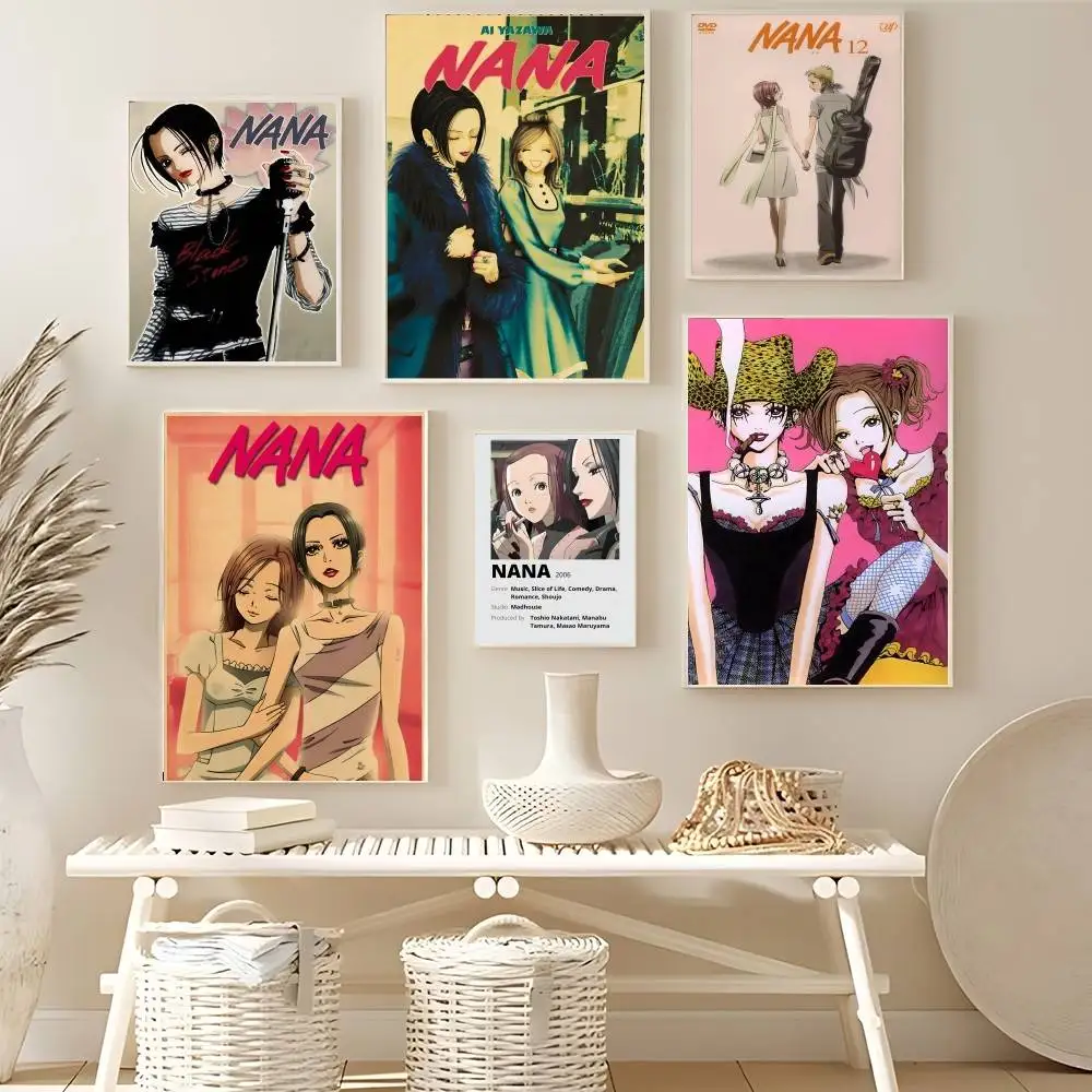 Anime N-NANA Poster HD Art Sticky Wall Wasserdicht Zuhause Wohnzimmer Schlafzimmer Bar Ästhetische Dekoration