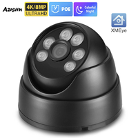 FULL Color 4K 8MP IP Camera Audio Outdoor POE H.265 Onvlf Metal Dome Indoor CCTV Wide Angle 2.8mm 5MP 4MP Security Camera XMEYE