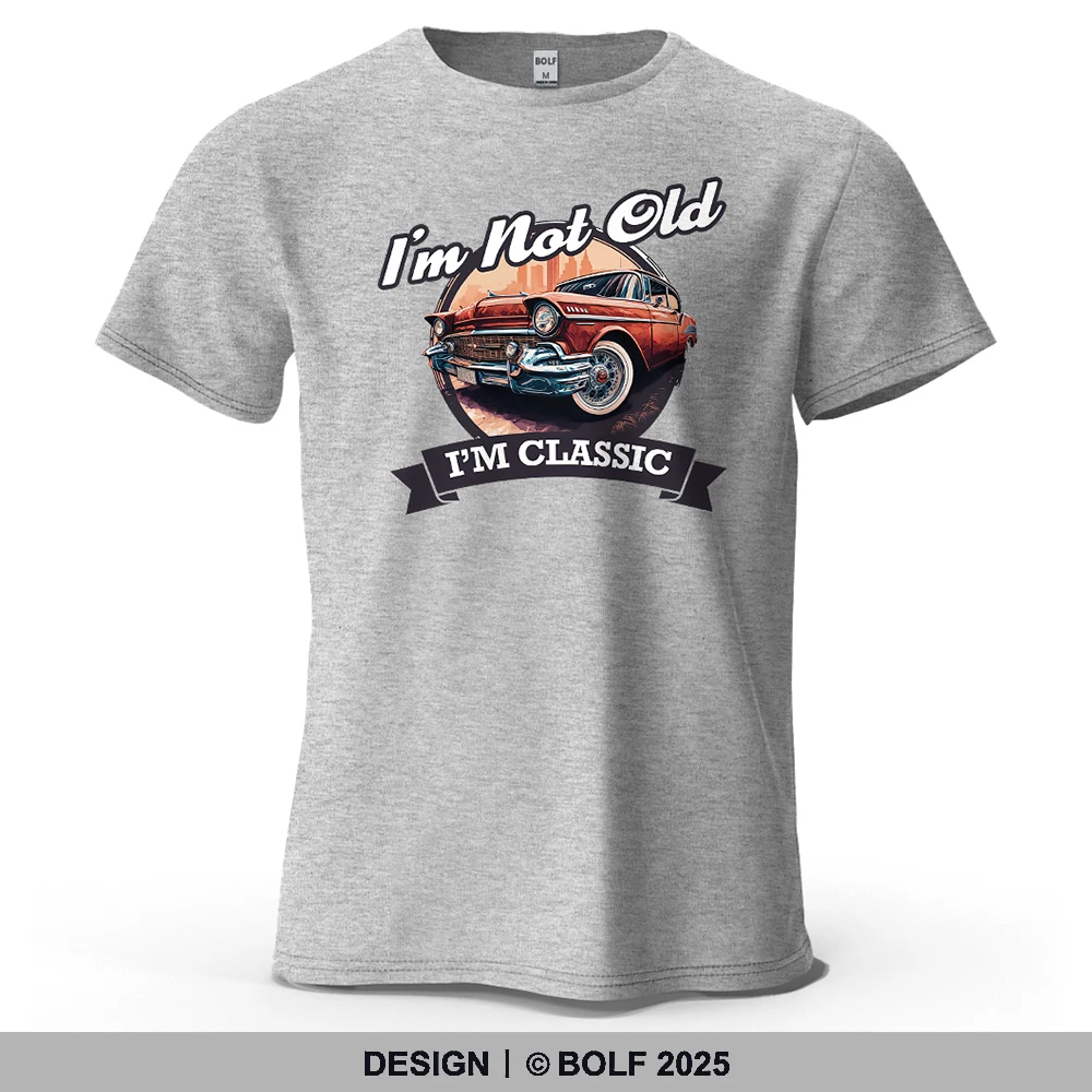 Herren-T-Shirt „I'm Not Old I'm Classic“, kurzärmelig, 100 % Baumwolle, bedruckt, Tops, T-Shirt für Damen, Sommer, lässige Sportbekleidung