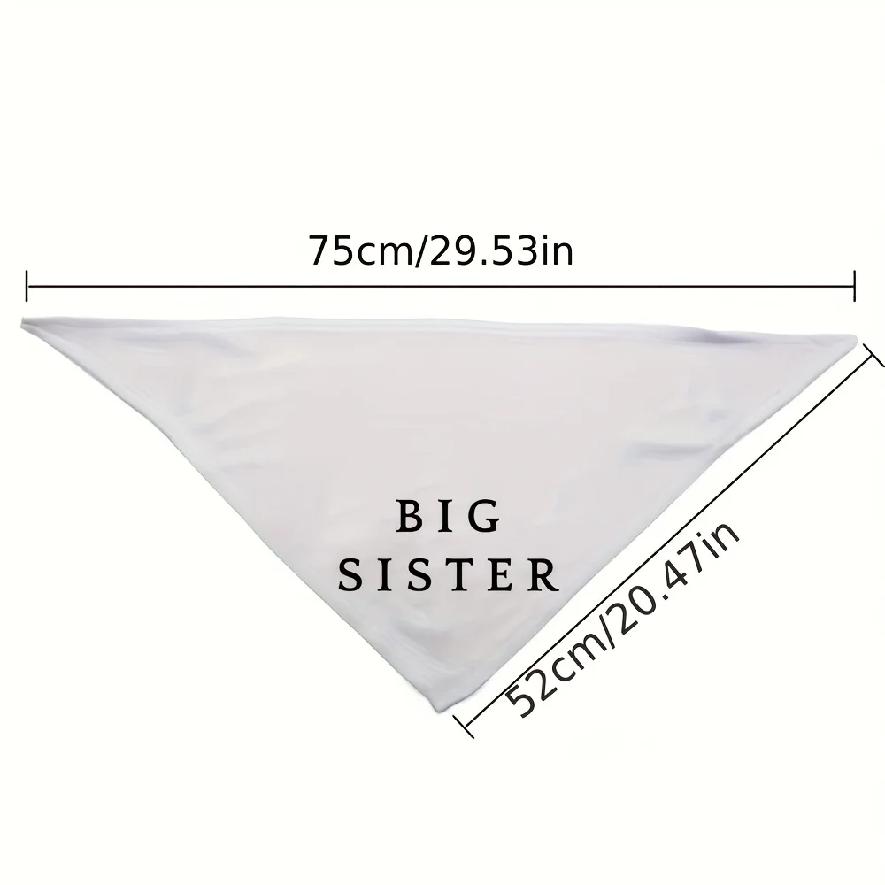 1pc Big Sister Brother Dog Bandana - Gender Reveal Pregnancy Announcement Pet Scarf with Names, Baby Shower Outfit for Puppy view 3