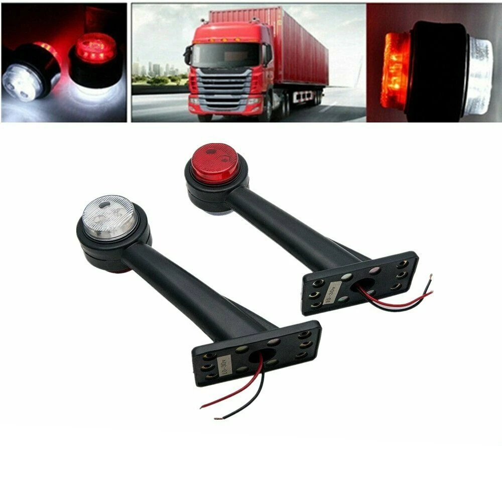 2xLED Side Outline Stalk Marker Lights Lamp Side Marker Lights For Trailer Truck Carvan Lamp 12-24V