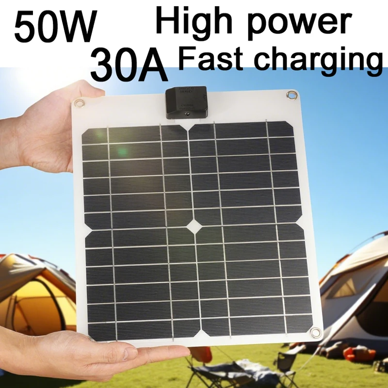 100W 5A-60A Solar Car Battery Charger Kit 5V/12V Fast Charging, High Current Fast Charging Built-in Voltage Regulator