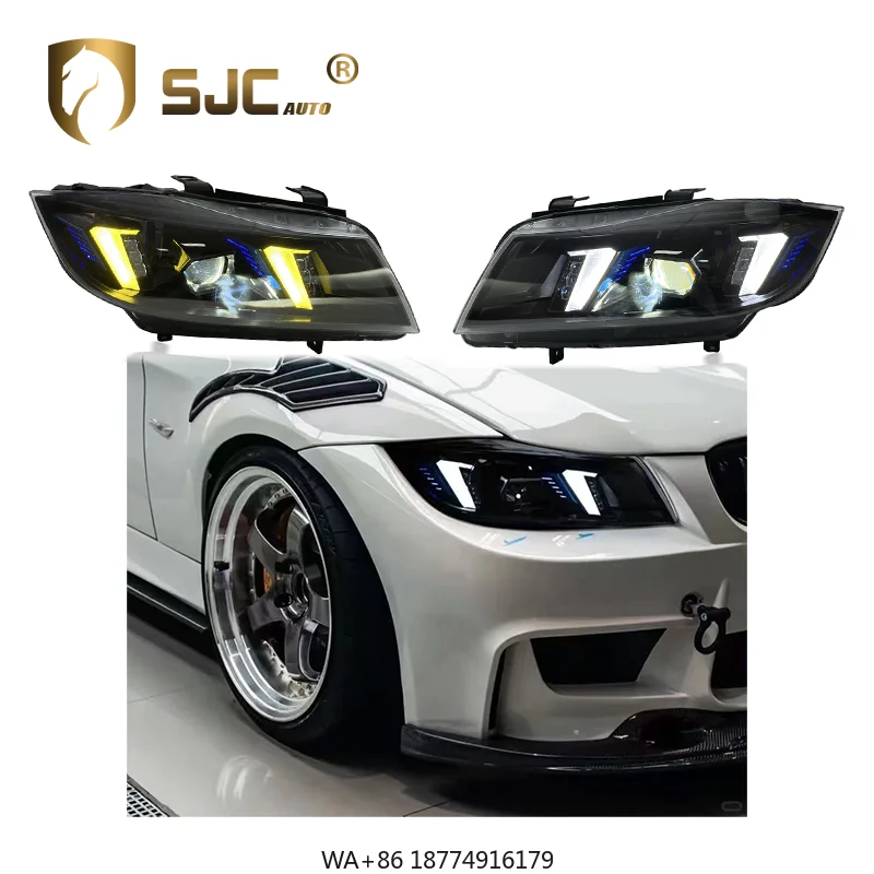 

Car Accessory for 3 Serie E90 Yellow or White Headlights 2005-2012 Snaked Eye E90 Upgrade Front Lights Yellow DRL