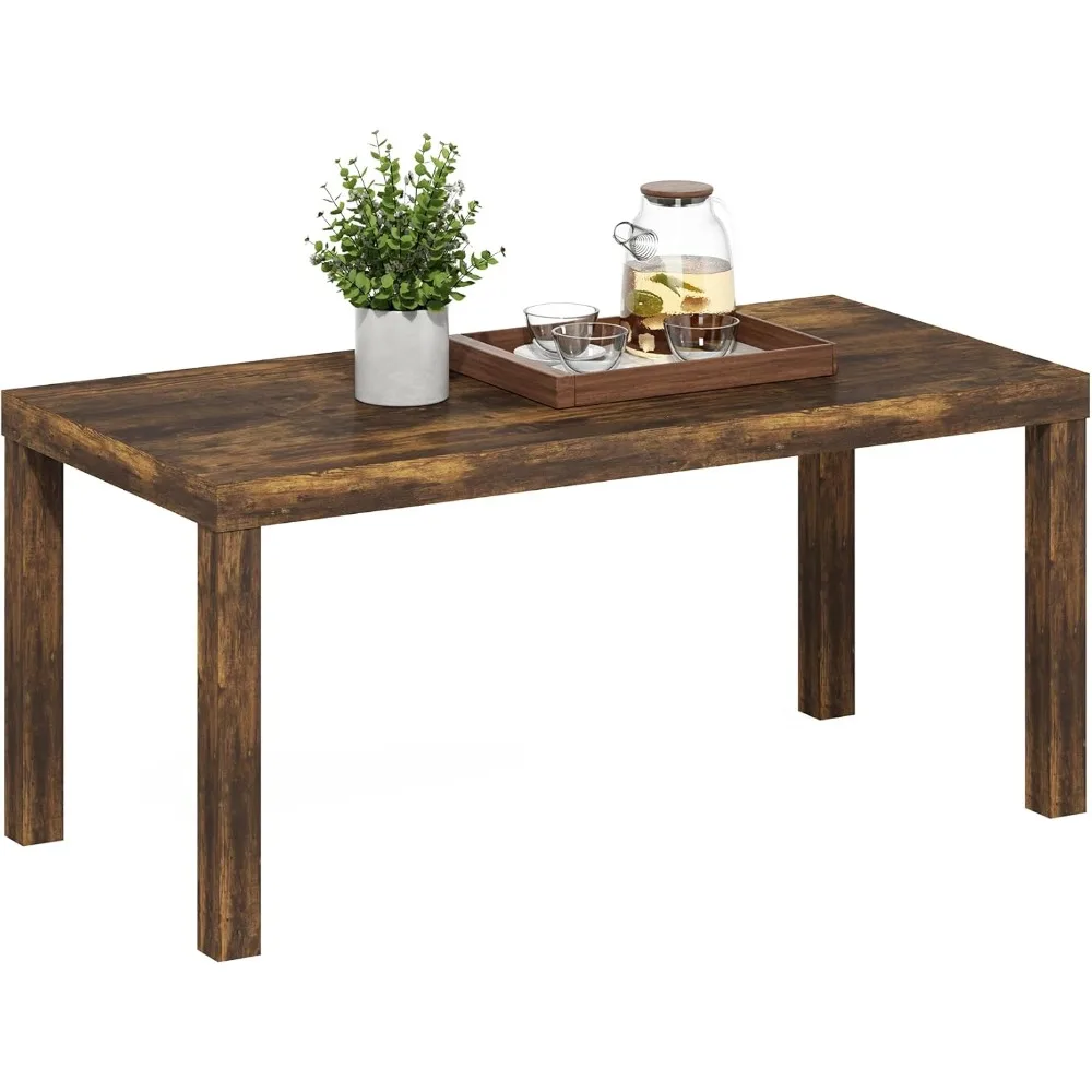 

Classic Coffee Table, Modern Rectangle Coffee Table with 1.8 Inch Thick Tabletop, Side Table for Living Room, Home Office, Ambe