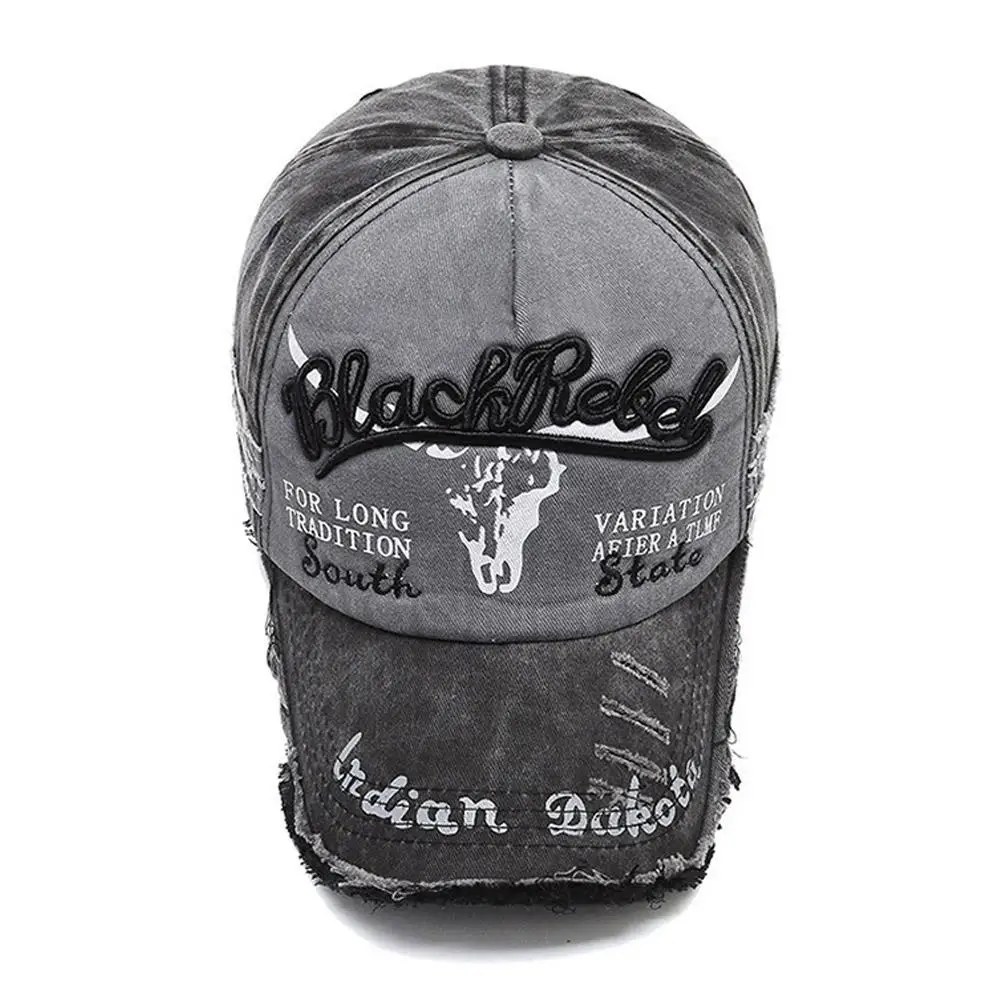 

Letter Embroidered Baseball Cap Unisex Hip Hop Retro Sun Hat Washed Distressed Adjustable Snapback Cap Unisex Trucker Hats