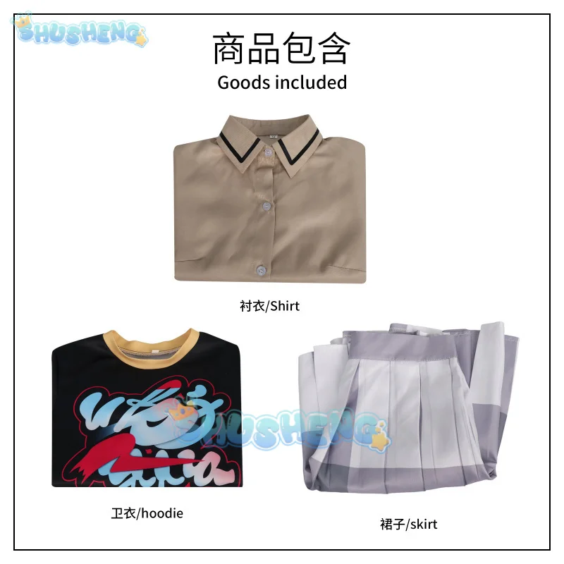 موتوها أراي زي تنكري للنساء ، شخصية اللعبة 5 ، فانتوم X ، تنورة منقوشة ، زي ترفيه ، شعر مستعار مثير ، بدلة حفلة