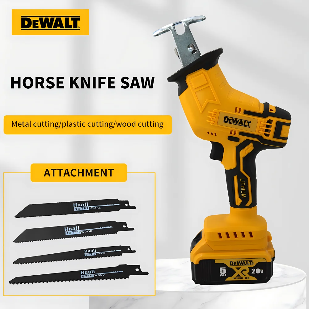 Dewalt 20v bateria de carregamento portátil serra elétrica de lítio sem fio elétrica alternativa multifuncional corte de árvore de metal