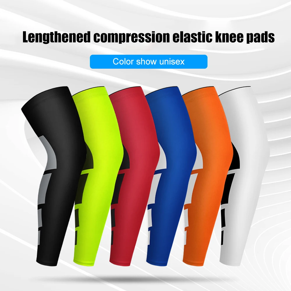 1/2Pcs Sports Anti-slip Full Length Compression Leg Sleeves Calf Shin Splint Support Protector for Cycling Running Basketball