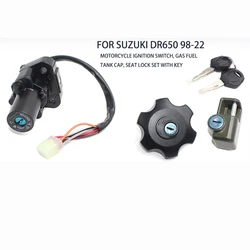 Motorcycle Ignition Switch Locks Fuel Gas Tank Cap Key Set For Suzuki DR650 DR650SE 1996 2022