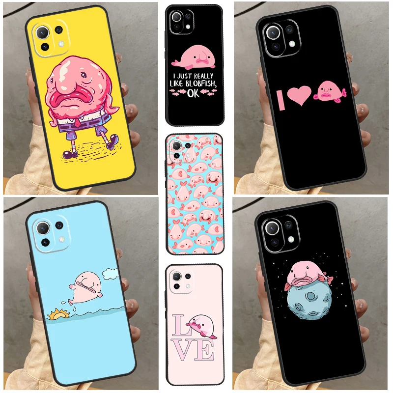 Cute Blobfish Case For POCO F3 F4 X4 GT F5 M5 X3 X5 Pro Cover For Xiaomi 11 12 Lite 13 11T 12T Pro Case