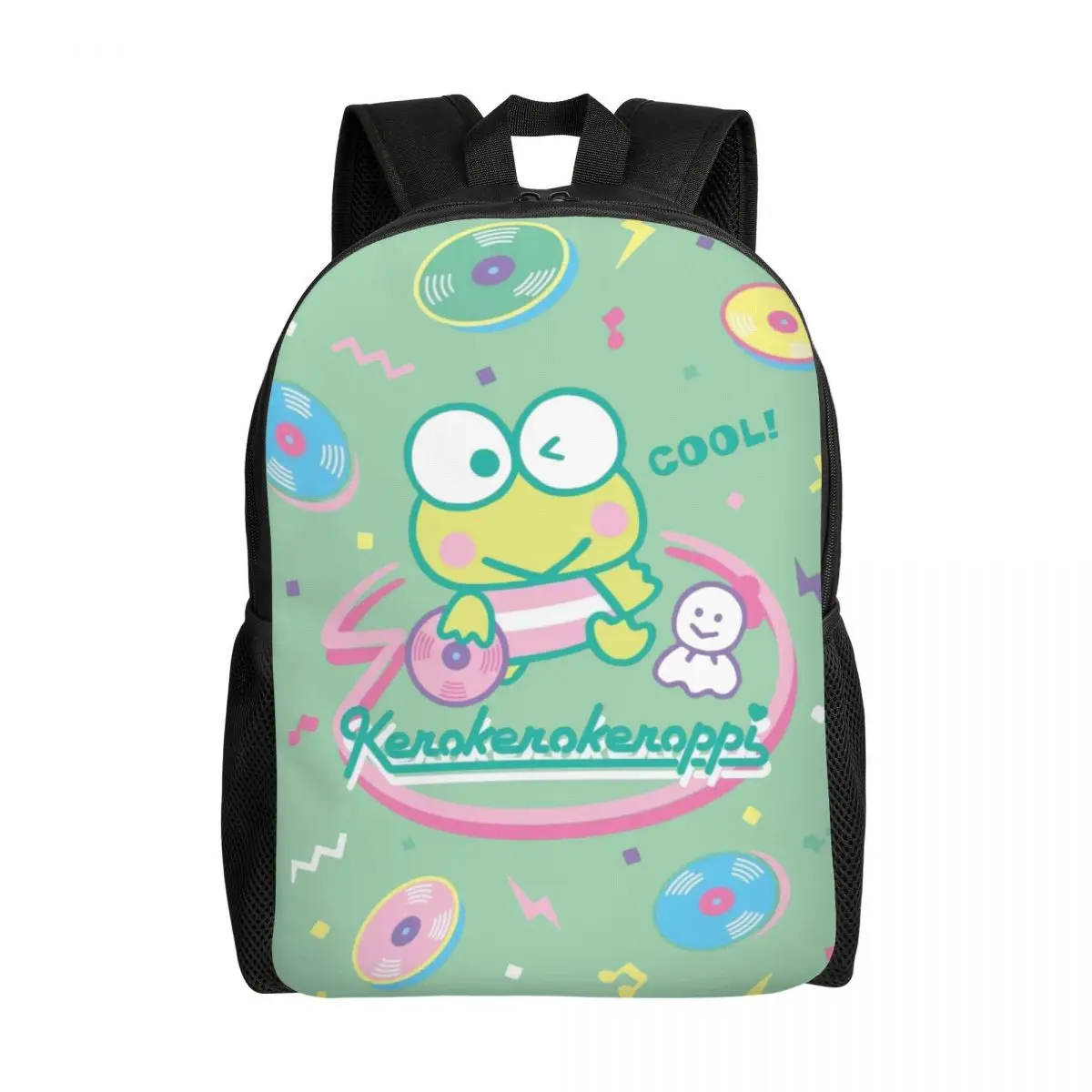 

Custom Kerokero Keroppi Cartoon Backpacks for Men Women School College Students Bookbag Fits 15 Inch Laptop Fashion Cute Bags