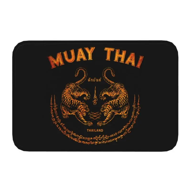 Custom Muay Thai Tiger Doormat Mat Anti-Slip Sak Yant Tattoo Kickboxing Thailand Kitchen Bath Balcony Rug Carpet 40*60cm