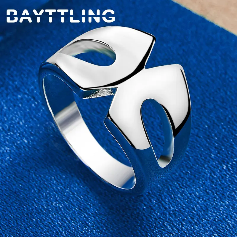 

S925 Sterling Silver Exquisite Hollow Wide Face Ring For Women Personality Punk Gift Fashion Jewelry Accessories