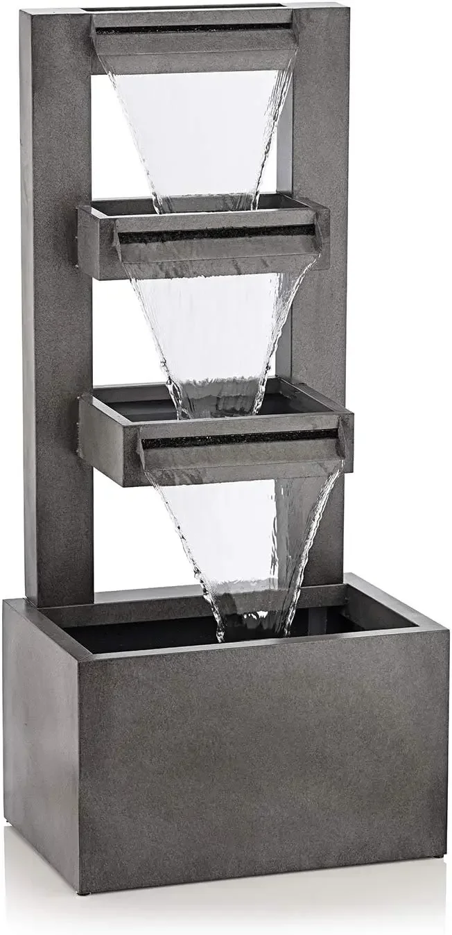 CPS182 Outdoor Floor Industrial Multi-Tiered Soothing Waterfall Fountain, 43