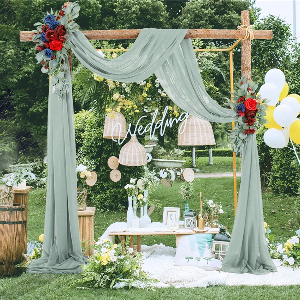 

Light and Airy Sheer Chiffon Fabric for Wedding Arch Drapery Enhances Event Decor with Elegant Draping Polyester 300x75cm