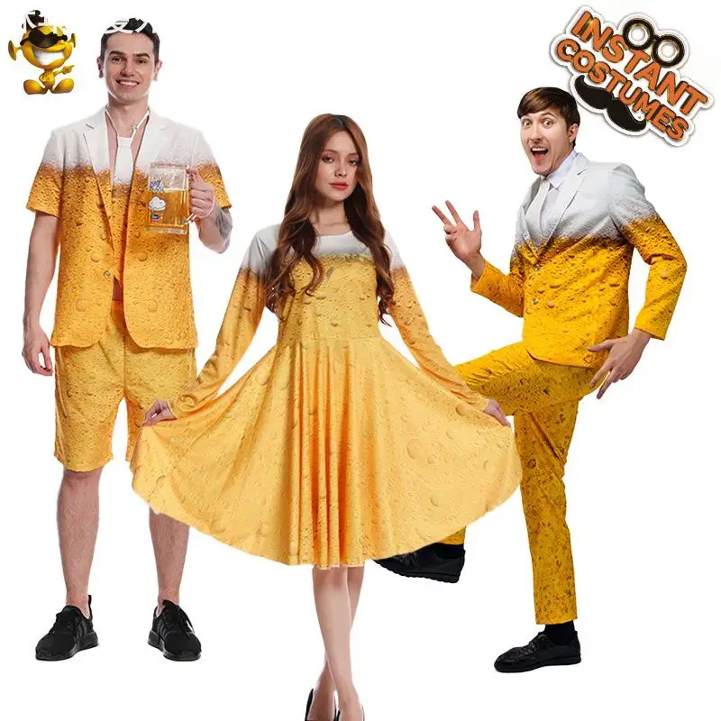 Heren carnaval bierkostuum Halloween prestatie traditionele etnische podiumoutfit aanpasbare maat culturele kleding