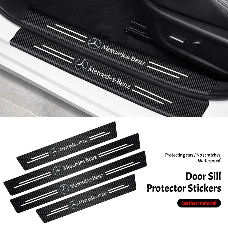 Car Door Sill Anti Scratch Protector Sticker Decals For Mercedes Benz AMG W203 W206 W220 W205 W211 W212 W201 W210 W108 W169 W177