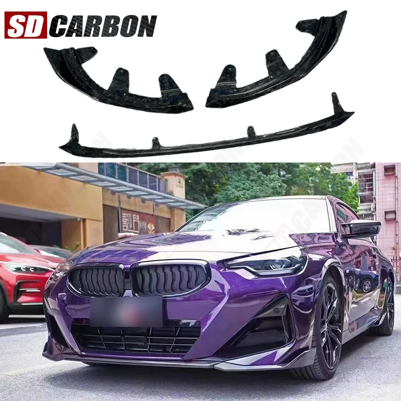 

For BMW 2 Series G42 M240 Carbon Fiber Car Front Bumper Diverter Spoiler Diffuser Front lip chin upgraded body kit