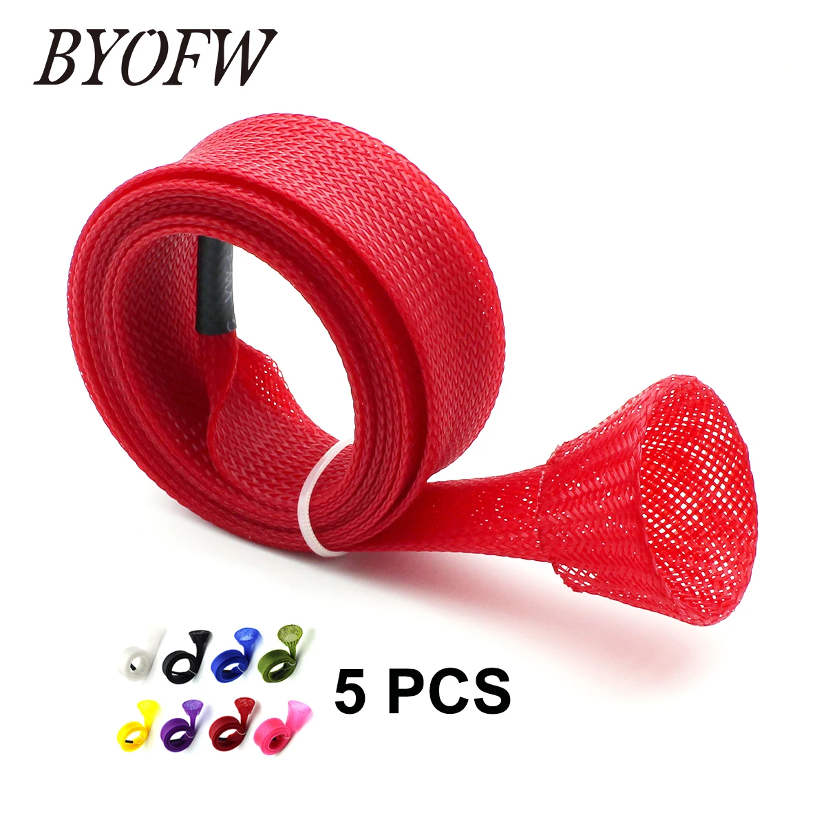 BYOFW 5 PCs 30 Width Fishing Rod Building Sleeve Sock Cover Tangle Free Multi-Color Pole Protector Flexible Casting Replacement