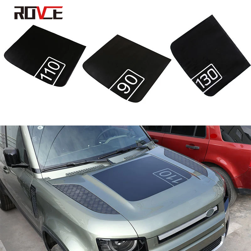 

ROVCE Car Engine Bonnet Hood Sticker For Land Rover Defender 90 110 130 2020-2024 PVC Exterior Accessories