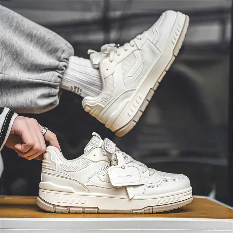 

Нескользящие кроссовки для скейтборда на толстой подошве, повседневные мужские летние белые туфли, мужской теннисный комплект, спортивные Twnis Fashion Zapato