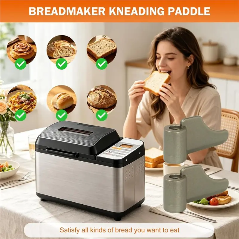 AC93-Replacement Fits BB-PAC20 Breadmaker Kneading Paddle 2 Pack Replacement For 8-BBP-P070 Breadmachine Mixing Blade