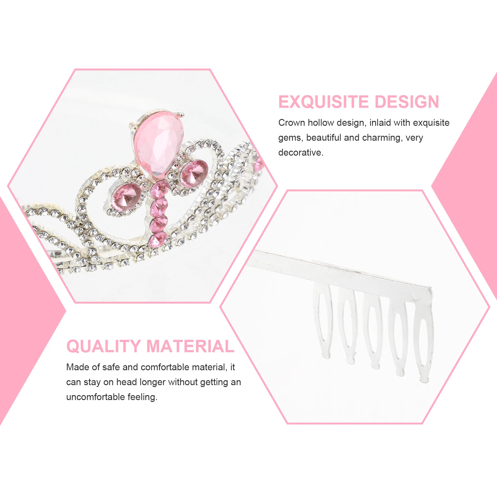 

Children Headwear Rhinestone Decorative Kid Tiara For Birthday Party Role Play Headdress Festival Hair Ornament Creative Crown