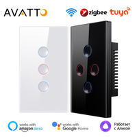 AVATTO Tuya WiFi/Zigbee 1/2/3/4 Gang Grooved Touch Button Smart Switch Light Switch Wireless Remote Support Alexa,Google Home