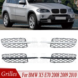 Front Bumper Grilles Lower Grille Covers Honeycomb Car Modification 51117159593 51117159594 For BMW X5 E70 2008 2009 2010