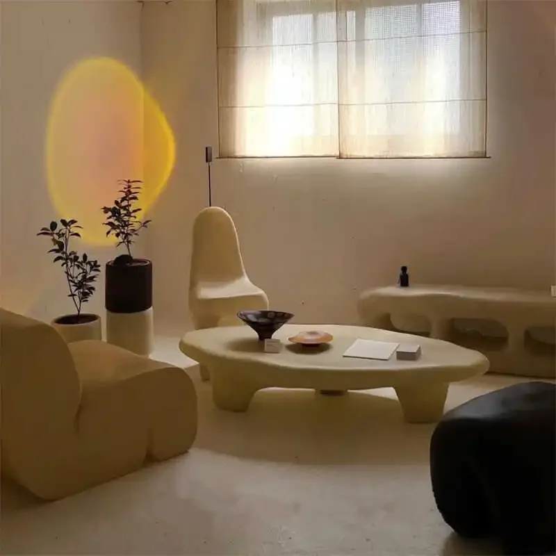 

Cloud Aesthetic Coffee Table Luxury Design Centerpiece White Living Room Side Table Modern Black Unique Stolik Kawowy Furniture