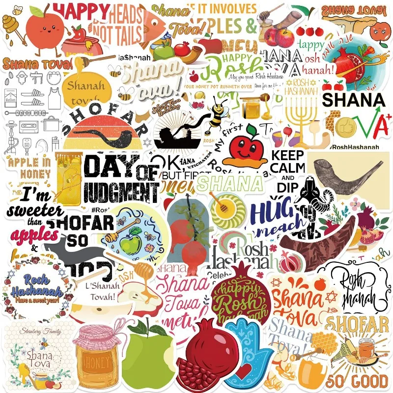 สติกเกอร์ตกแต่งลายการ์ตูนสร้างสรรค์สำหรับปีใหม่ 50 ชิ้น