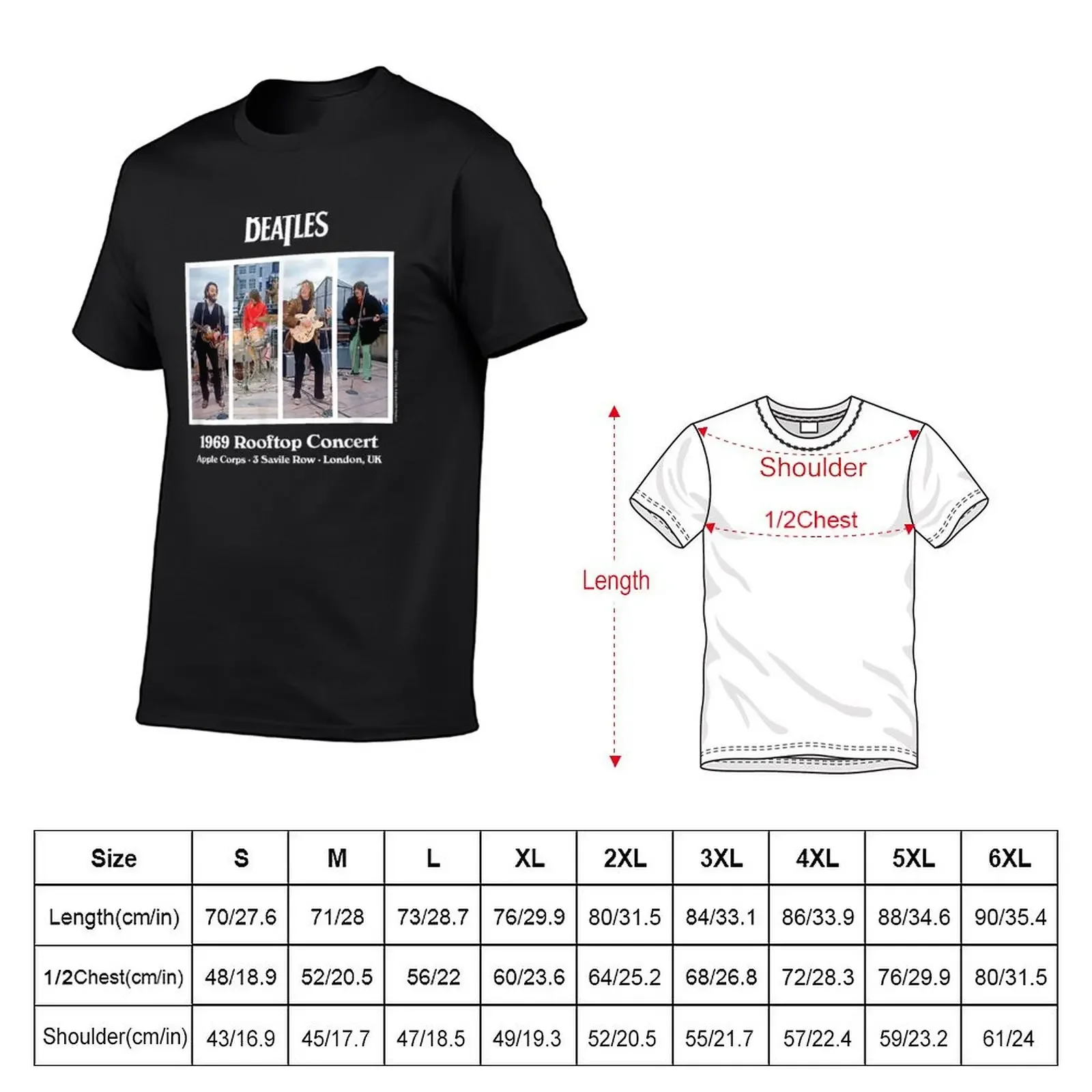 Rooftop Concert 1969 T-Shirt sports fans customs design your own oversized graphic tee plain plain black t shirts men