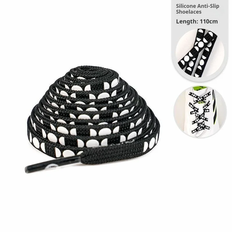 1 Paar neue Schnürsenkel für Sneaker, Tennis, Fußball, Freizeit, Silikon, rutschfest, flaches Seil, Schuhbänder, Schuhzubehör, 110 cm – Detail 4