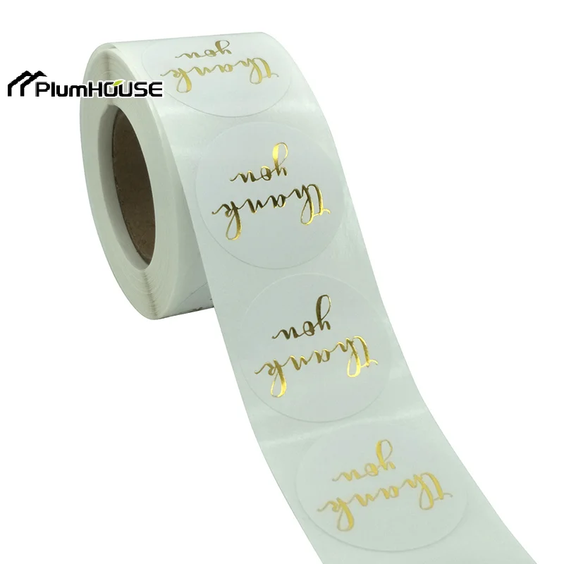 500pcs/roll Round Bronzing Retro Labels Baking DIY Stickers Kraft Paper Sealing Stickers