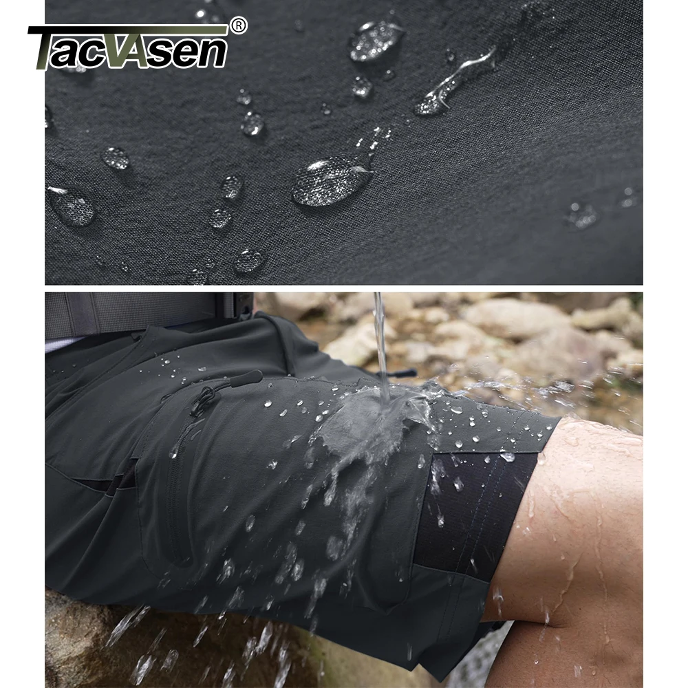 TACVASEN メンズ 軽量ショーツ アウトドア ハイキング 釣り ショートパンツ 複数のポケット付き 速乾性 夏用 ワーク カーゴショーツ