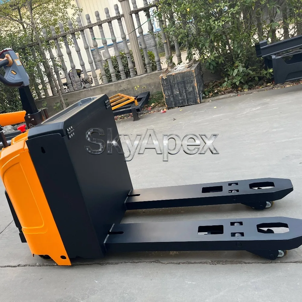 Electric Power Fork Lift Walking Type Electric Forklift Pallet Truck Stand-on Type Platform Pallet Truck