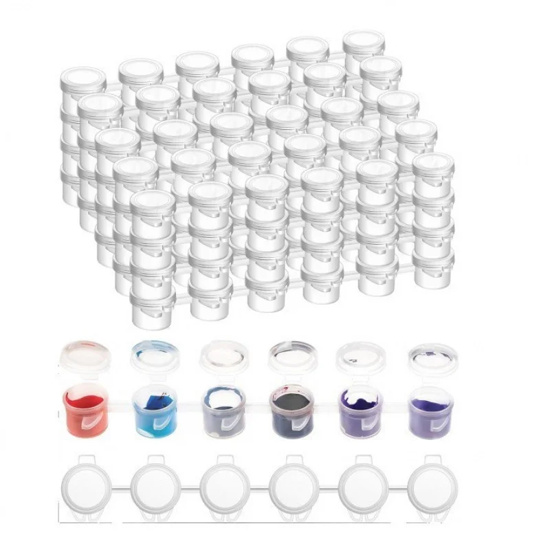 

【20-Count 6-Well Palette Set】3ML Interconnected Paint Boxes for Gouache, Acrylic, Craft Painting - Reusable Empty Paint Trays