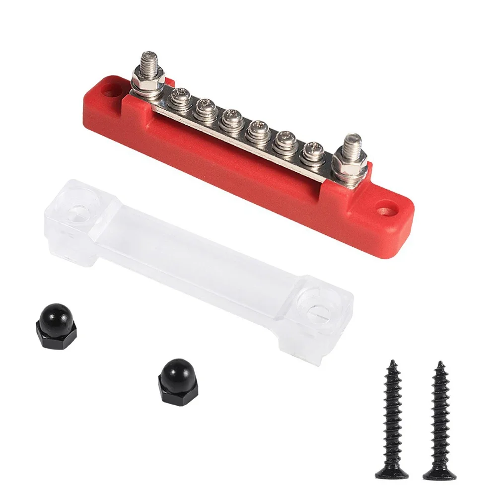 M6 12V Bus Bar 1/4 inch Power Distribution Block 150A Electrical Terminal Block Buss Bar for Truck Boat Car Camper RV