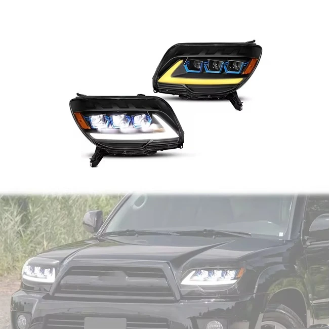 LUMA New Replacement LED Triple LED Projector Headlights W/ LED DRL for 4th GEN 2006-2009 4runner