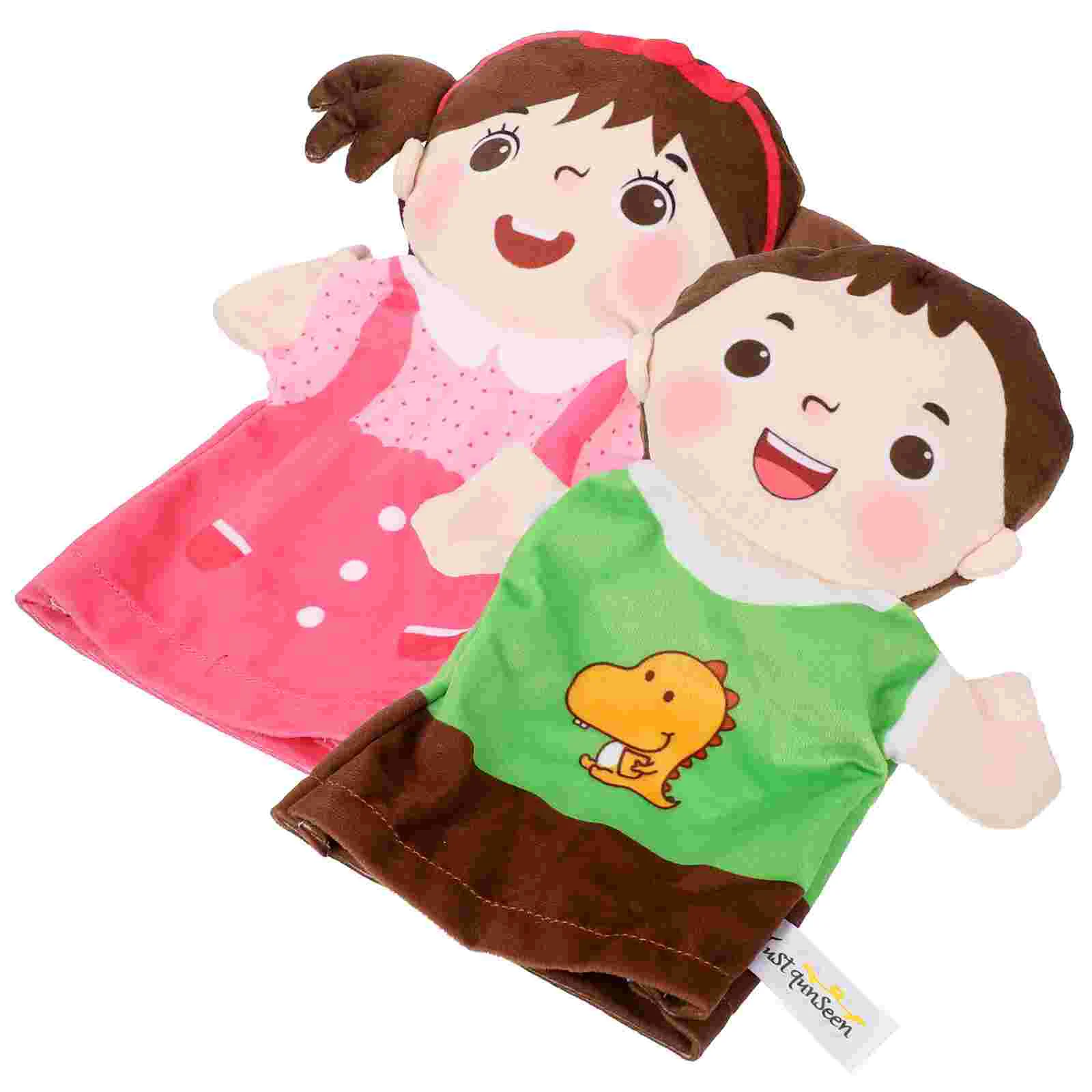 2 Pcs Character Hand Puppet Adults Toy Educational Figure Lifelike Decorate Children Puppets for Cotton Infant