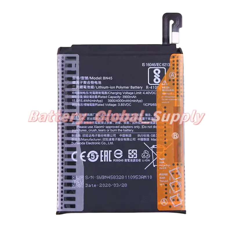 

Suitable for BN45 Note5 large capacity battery 3.85V 3900mAh fast delivery 1 piece