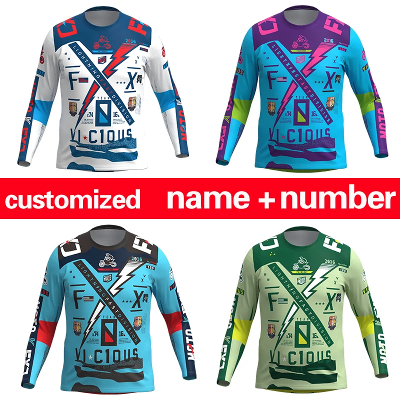 

2026 NEW FXJ Motocross jersey Off road mx jerseys Dirt Bike green racing Enduro MTB Motorcycle Customized name number logo
