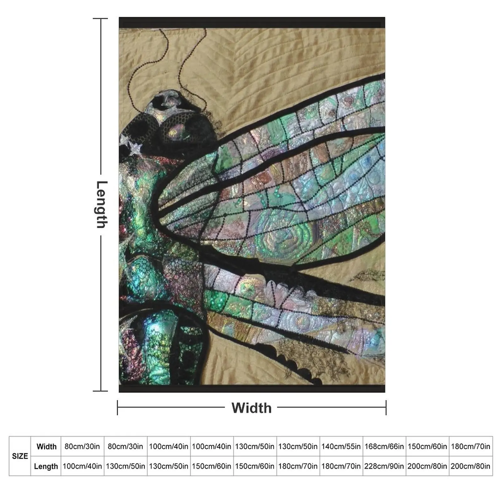 Detailed dragonfly Throw Blanket Hairys Picnic Bed Fashionable Heavy halloween Blankets