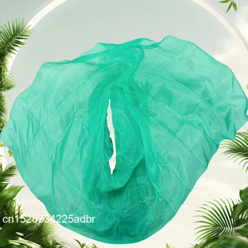 100% ผ้าไหม Veils Belly เต้นรํา Mint สีเขียว Veil ผู้หญิง 100% ผ้าไหมขายส่งราคาขนาดและสีสามารถปรับแต่งผ้าพันคอผ้าไหม Veils