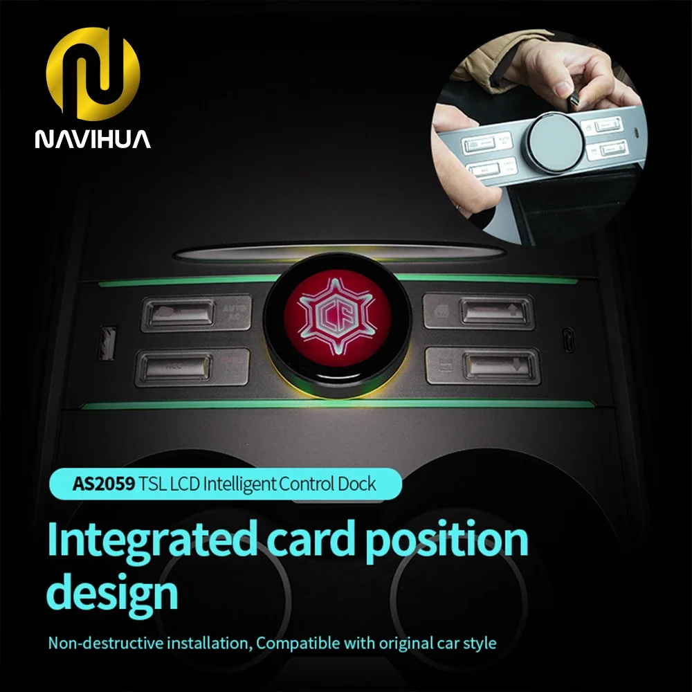 NaviHua  intelligent Button For Model 3/Y  LCD Display Button USB Dock  Interior kit Upgrade Accessories automotive