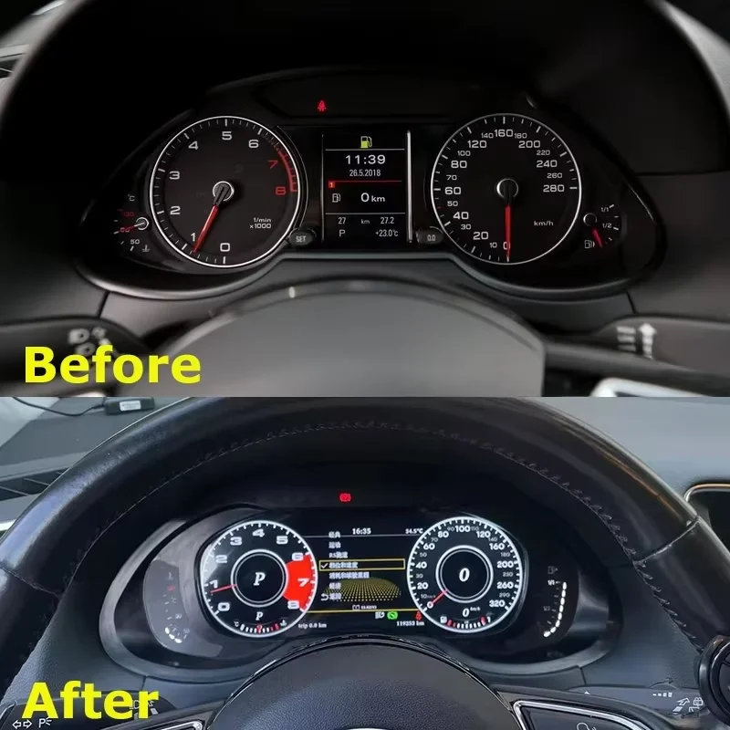 12.3''Digital Instrument Gauge Cluster For Audi TT TTS A1 A3 A4 B8 A5 A6 A7 Q3 Q5 Q7 LCD Dashboard Speedometer Virtual Cockpit view 3